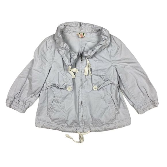 Ett:Twa Jackets & Blazers - Ett Twa Jacket Womens Sz 0 Gray Anthropologie Full Zip 3/4 Sleeves Utility Coat